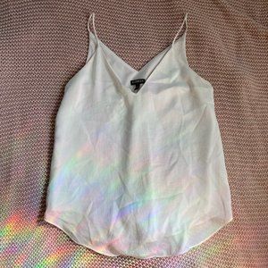 white v neck express tank cami